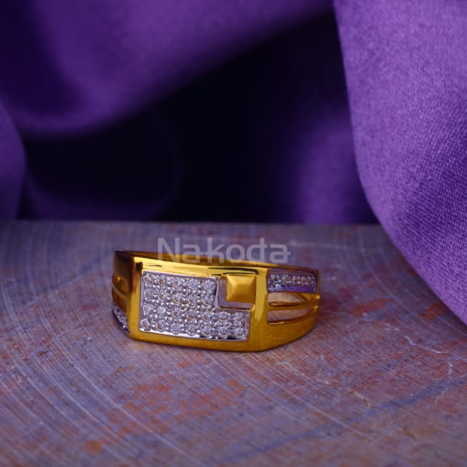 22KT Gold CZ Hallmark Classic Mens Ring MR941
