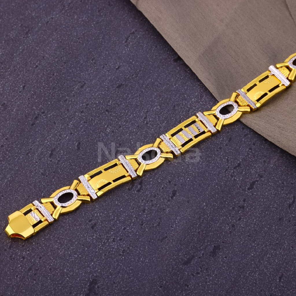 22KT Gold Mens Designer Plain Bracelet MPB319
