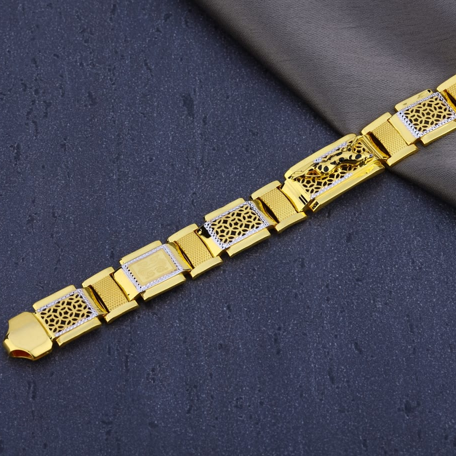 916 Gold Mens Plain Delicate Bracelet MPB292