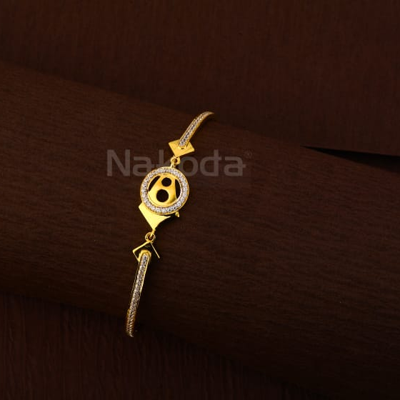 750 gold cz ladies stylish kada bracelet lkb205
