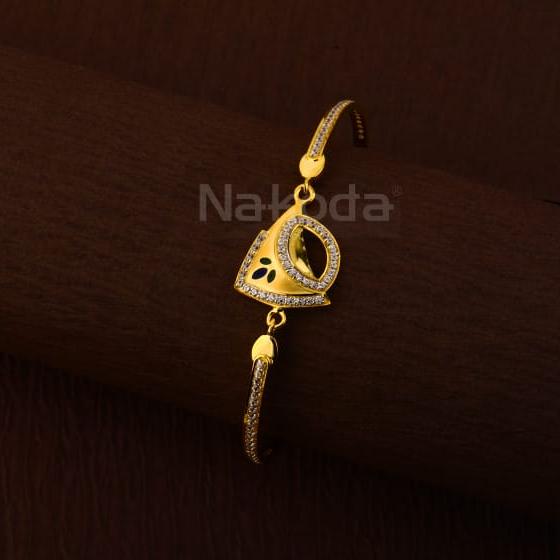 750 Gold Ladies Stylish Kada Bracelet LKB191