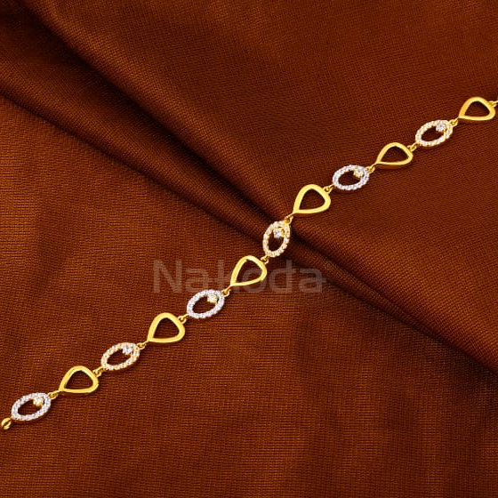 916 Gold CZ Hallmark Fancy Ladies Bracelet LB612