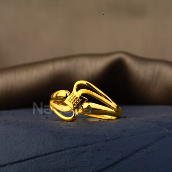 22KT Gold CZ Classic Ladies Plain Ring LPR616