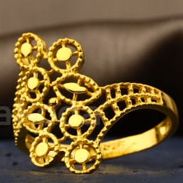 22KT Gold Delicate Ladies Plain Ring LPR605 - Image 2