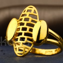 916 Gold Ladies Gorgeous Plain Ring LPR560 - Image 2