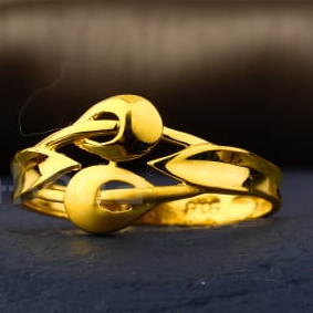 916 Gold Ladies Designer Plain Ring LPR556 - Image 2