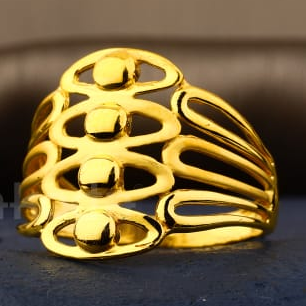 916 Gold Ladies Classic Plain Ring LPR555 - Image 2