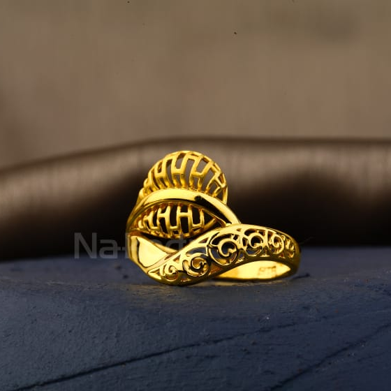 22KT Gold CZ Hallmark Stylish Ladies Plain Ring LPR552
