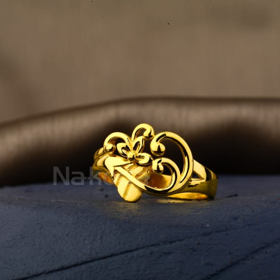 22KT Gold CZ Hallmark Delicate Ladies Plain Ring LPR550