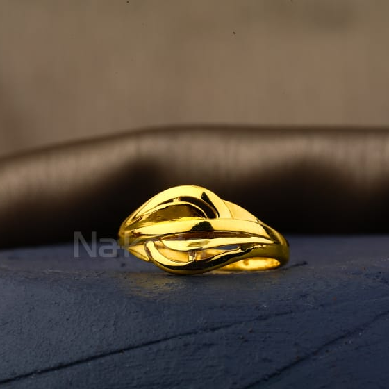22kt gold cz hallmark designer ladies plain ring lpr549