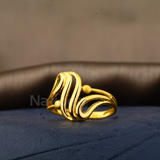 22KT Gold CZ Fancy Ladies Plain Ring LPR544