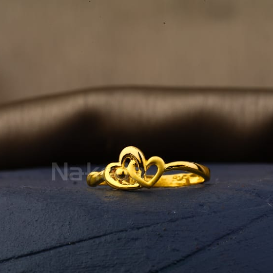 22KT Gold Delicate Ladies Plain Ring LPR525