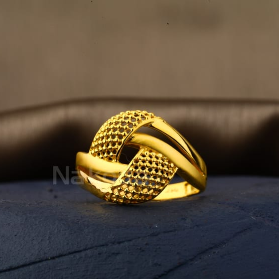 916 Gold Classic Ladies Plain Ring LPR499