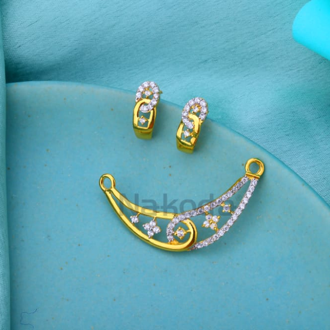 22KT Gold CZ Hallmark Ladies Delicate Mangalsutra Pendant MP682