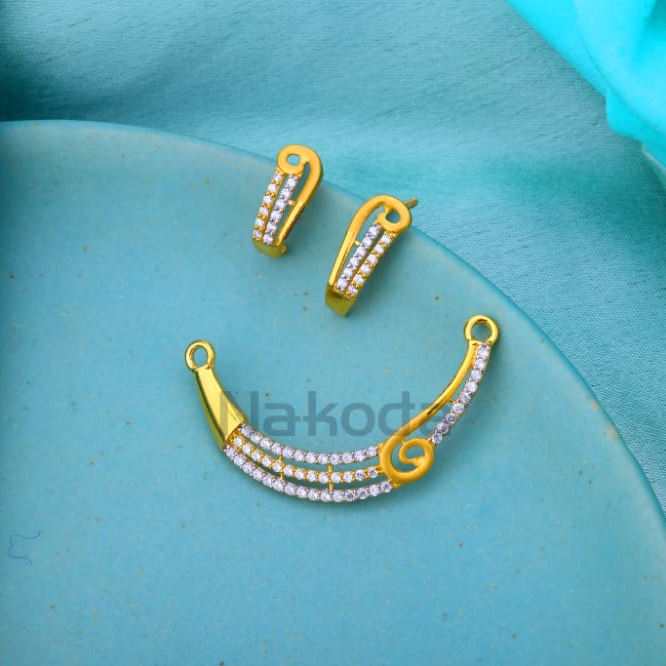 22KT Gold CZ Hallmark Ladies Classic Mangalsutra Pendant MP680