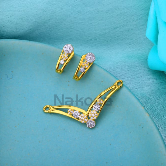 22KT Gold CZ Ladies Classic Mangalsutra Pendant MP672