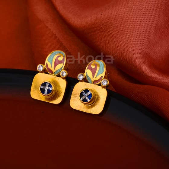 916 Gold Ladies Fancy Hallmark Antique Earring LAE13
