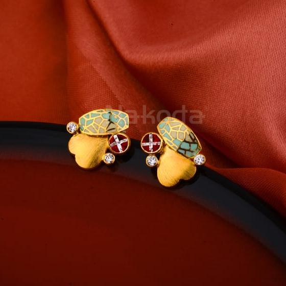 916 Gold Ladies Classic Hallmark Antique Earring LAE10