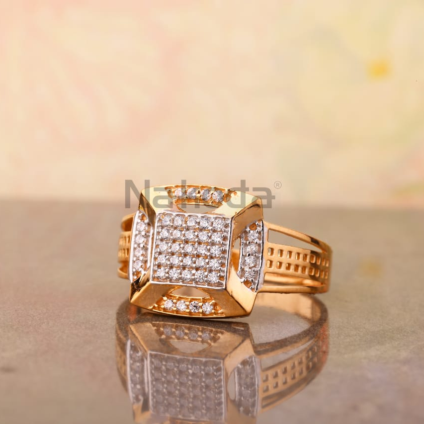 750 Rose Gold CZ Men's Delicate Ring RMR108