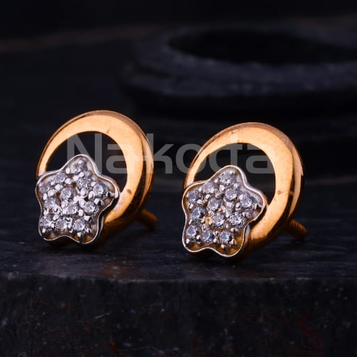 750 Rose Gold Hallmark Classic Ladies Earrings RE300
