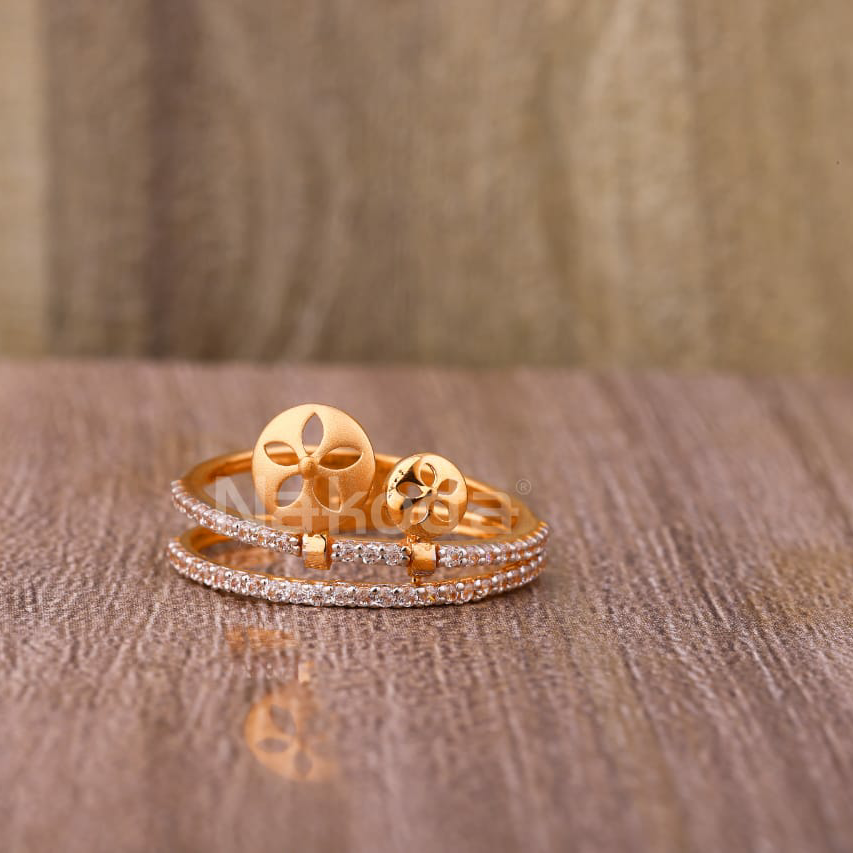 750 Rose Gold Stylish Ladies Hallmark Ring RLR933