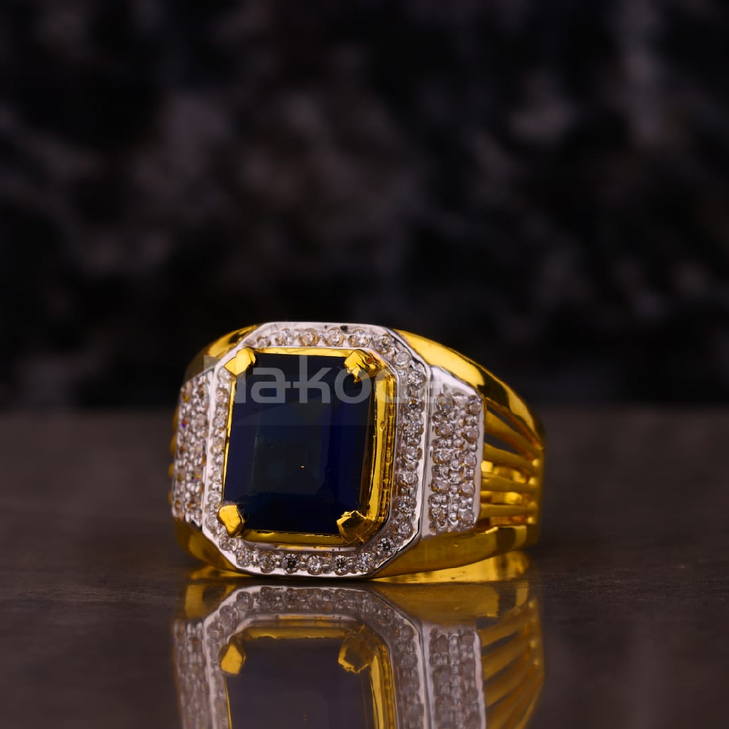 916 Gold Hallmark Men's Designer Solitaire Ring MSR129