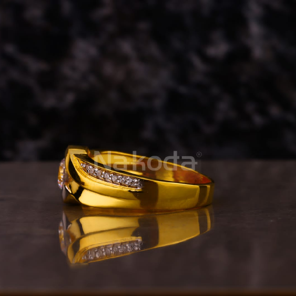 916 Gold Men's Solitaire Classic Ring MSR138 - Image 2