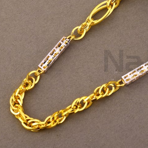 22KT Gold Men's Classic Choco Chain MCH822 - Image 2