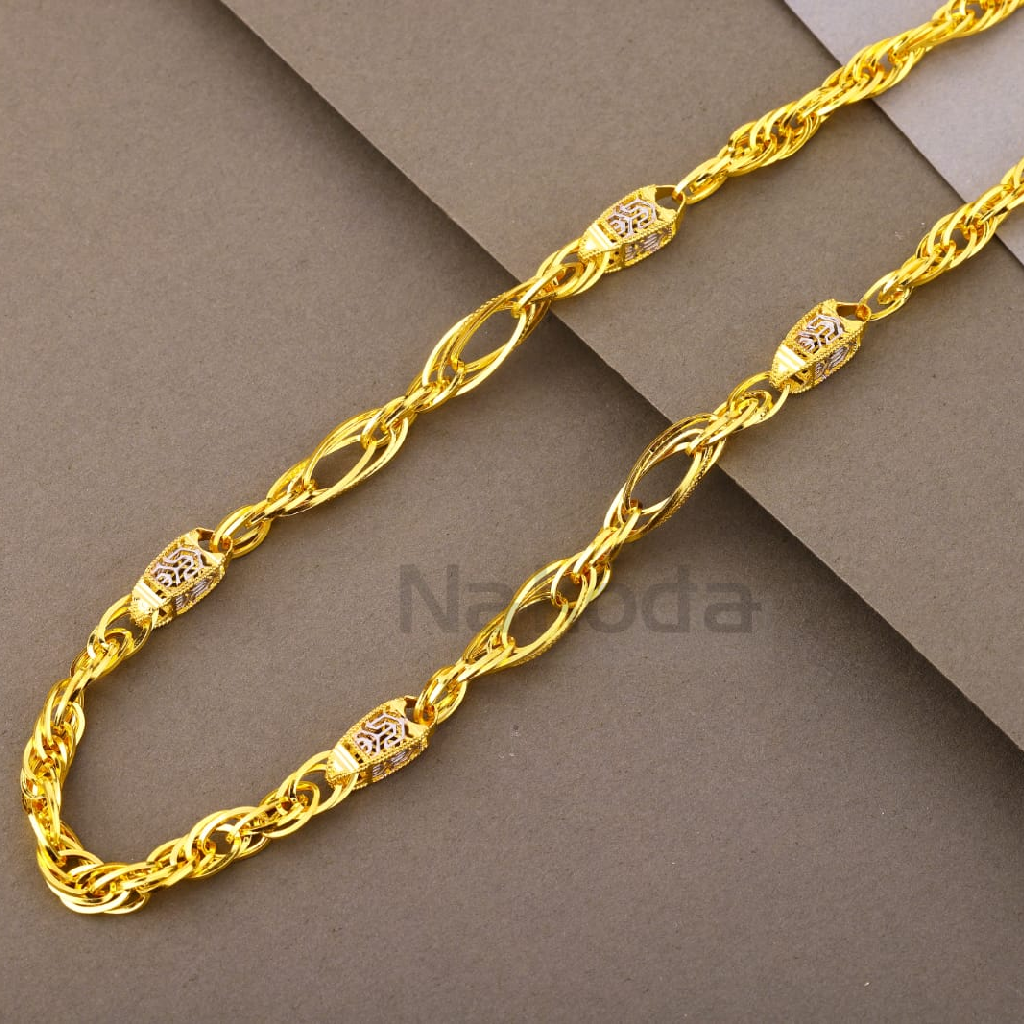 916 Gold CZ Hallmark Men's Delicate Choco Chain MCH828