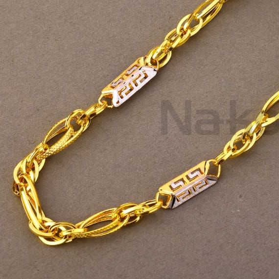 916 Gold CZ Men's Delicate Choco Chain MCH836 - Image 2