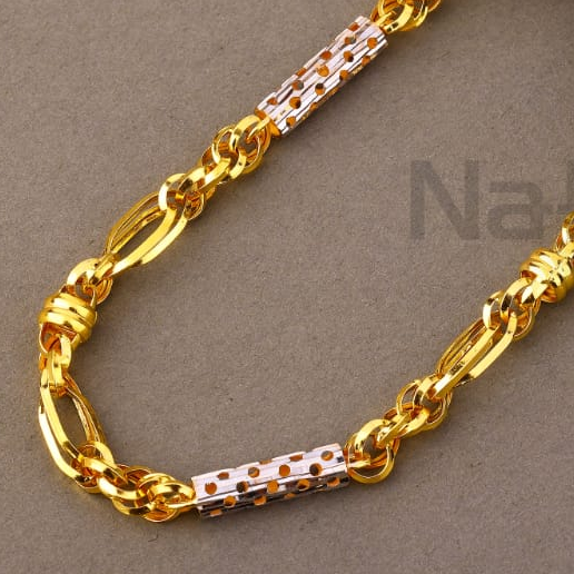 916 Gold Hallmark Men's Designer Choco Chain MCH809 - Image 2
