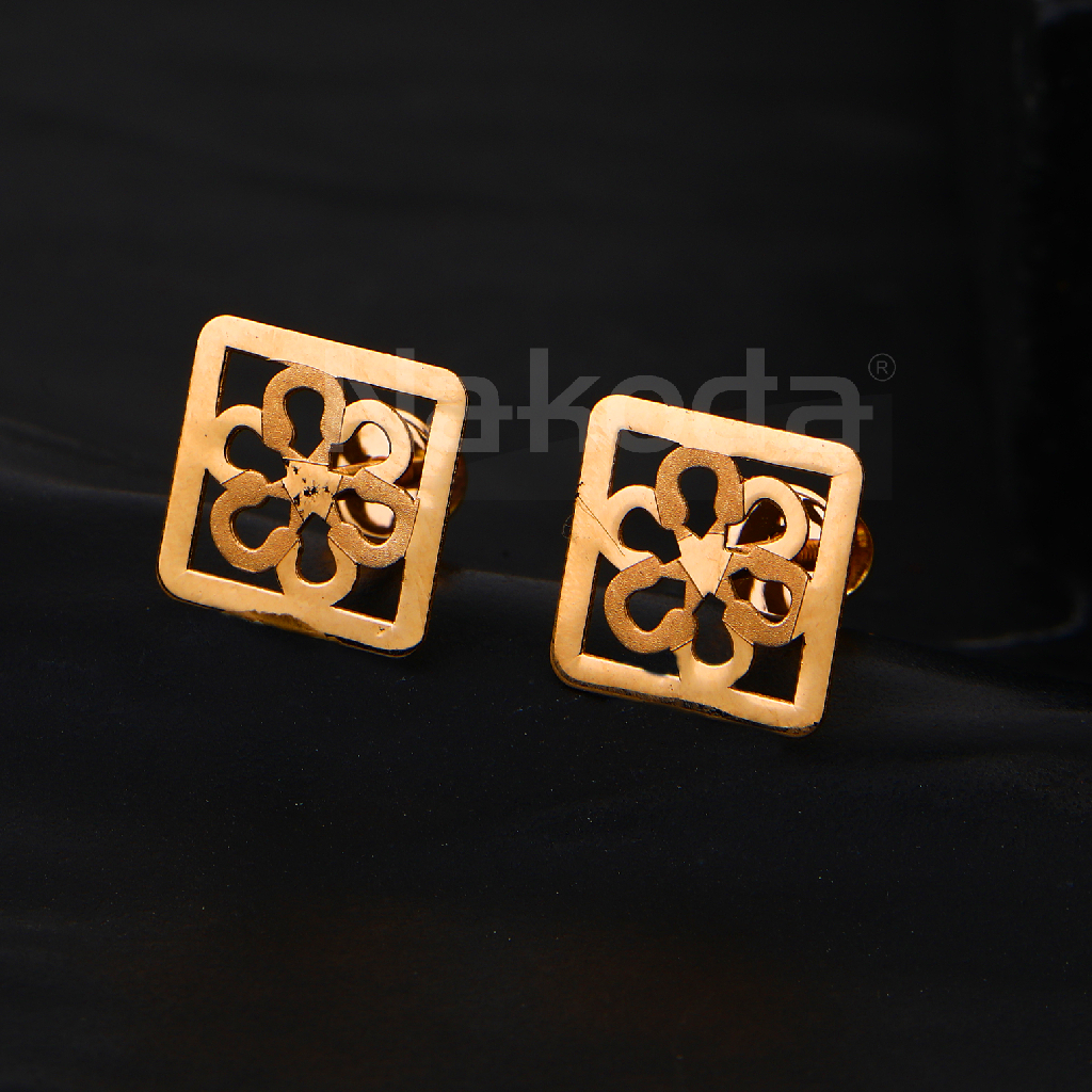 750 Rose Gold Ladies Cz Earring RE253