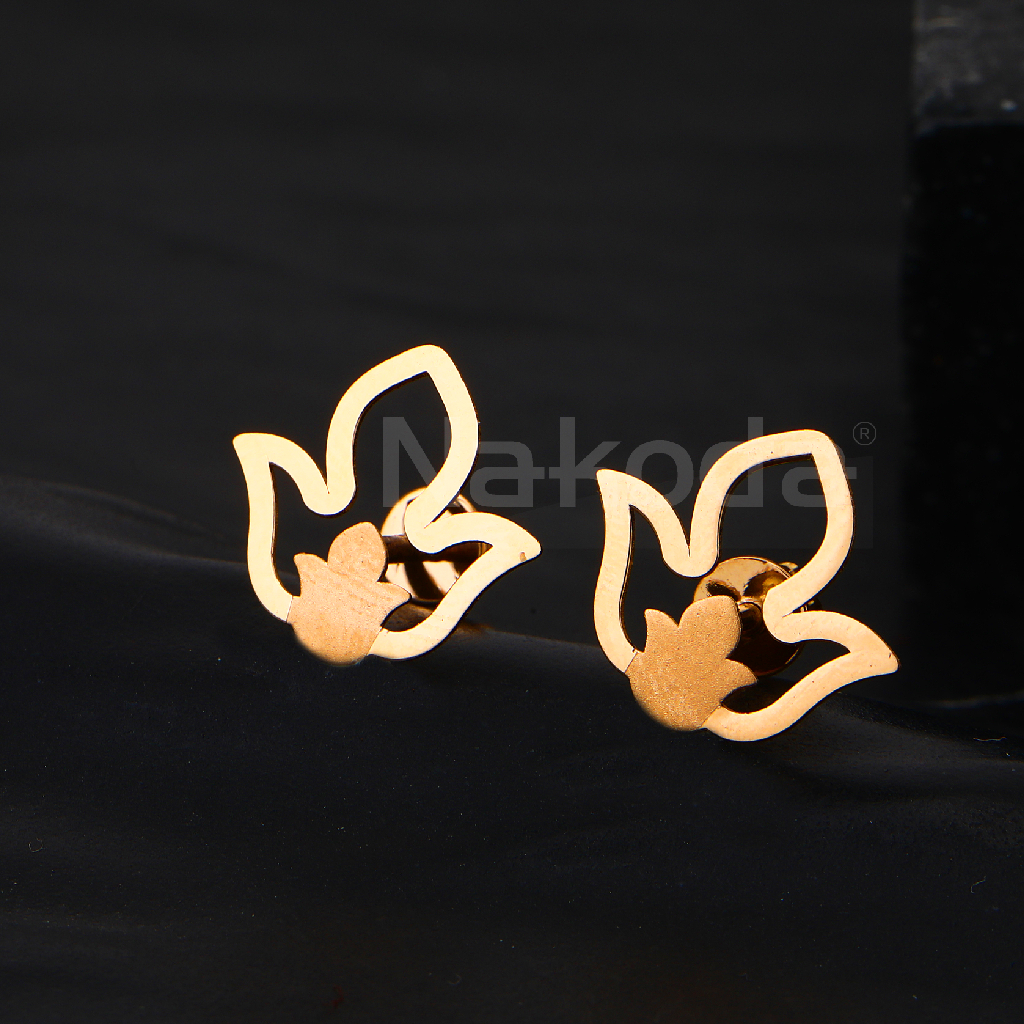 750 Rose Gold classic Ladies CZ Earring RE268