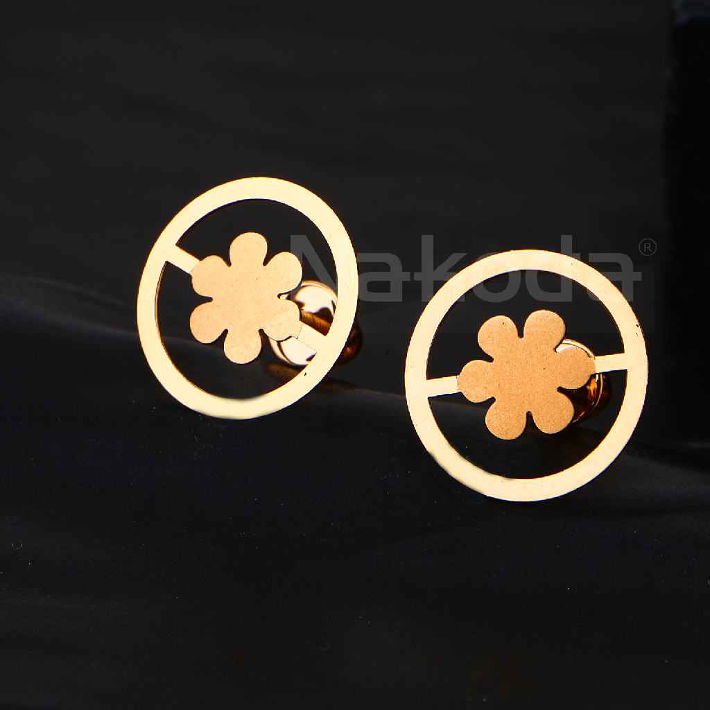 750 Rose Gold Ladies CZ Earring RE269
