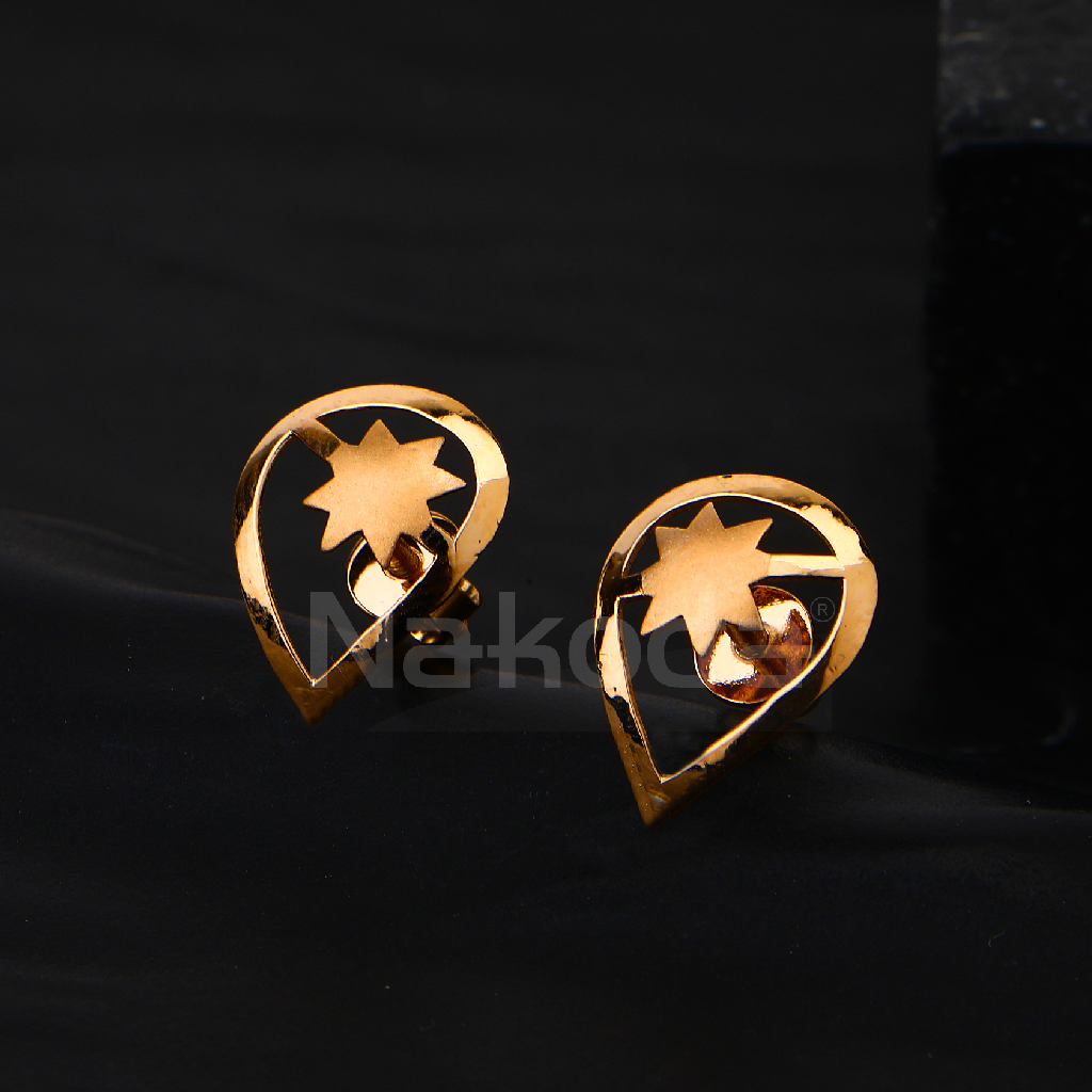 18CT Rose Gold Designer CZ Ladies Earring RE283