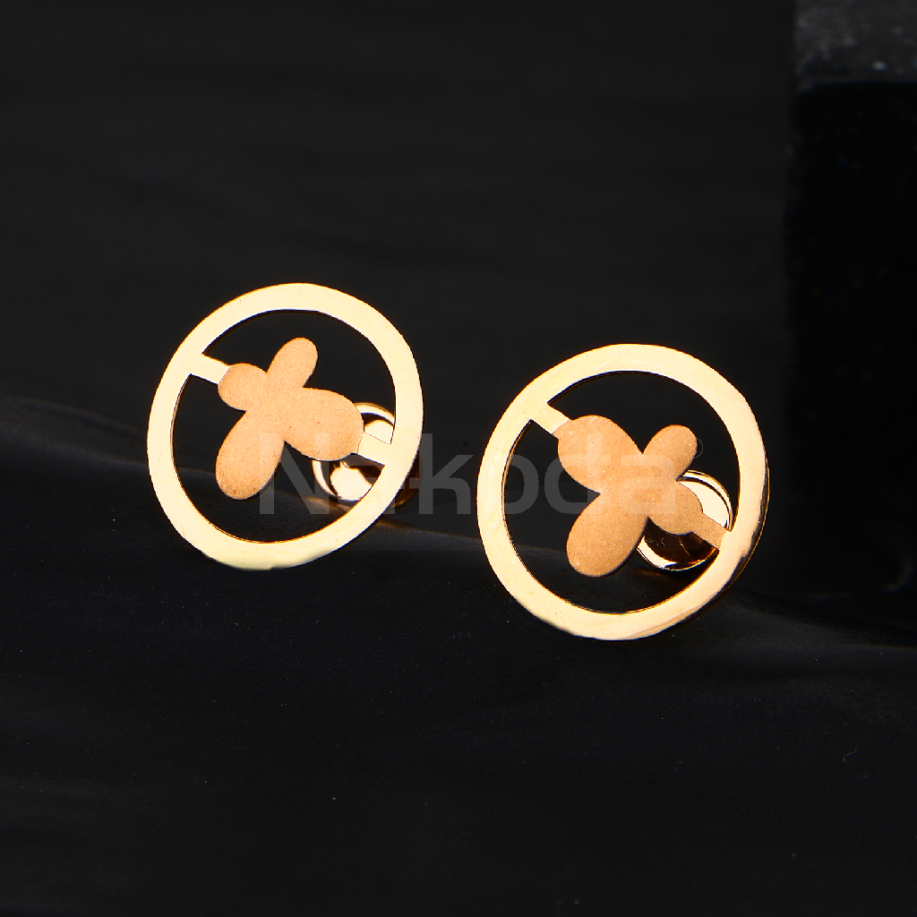 18CT Rose Gold CZ Hallmark Fancy Women's Earring RE288