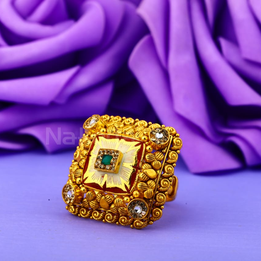 916 Gold CZ Hallmark Antique Ladies Exclusive Ring LAR313