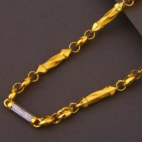 916 Gold Mens Gorgeous Choco Chain MCH800 - Image 2