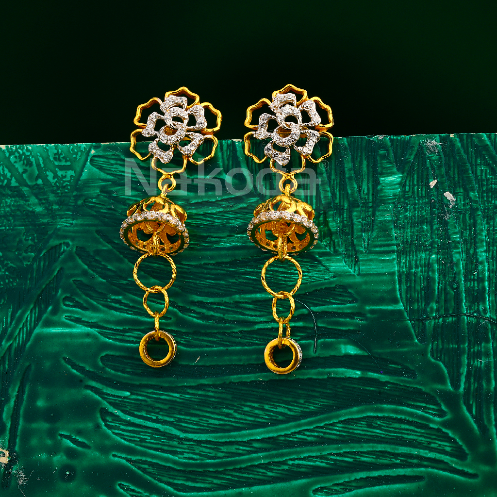 22CT Gold CZ Women's Gorgeous Jhummar Earring LJE423