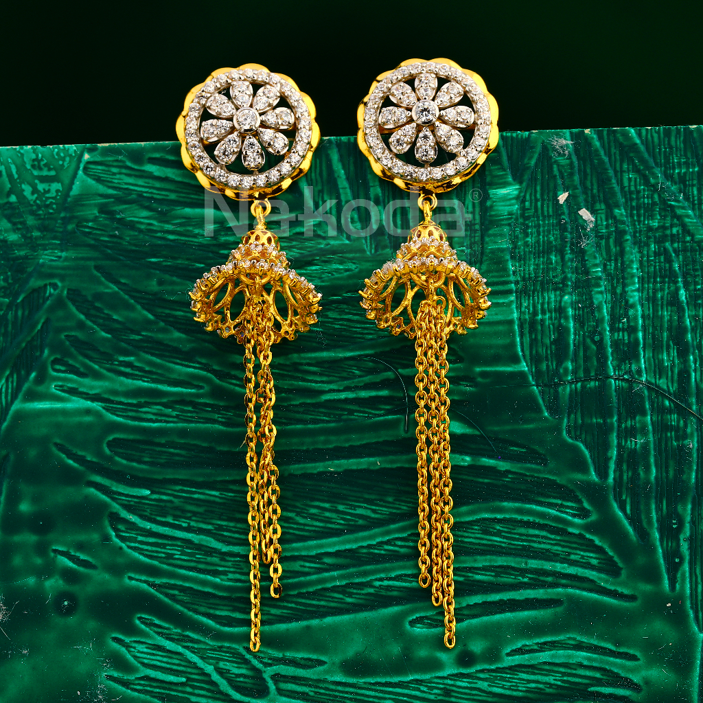 22KT Gold Women's Hallmark Designer Jhummar Earring LJE402