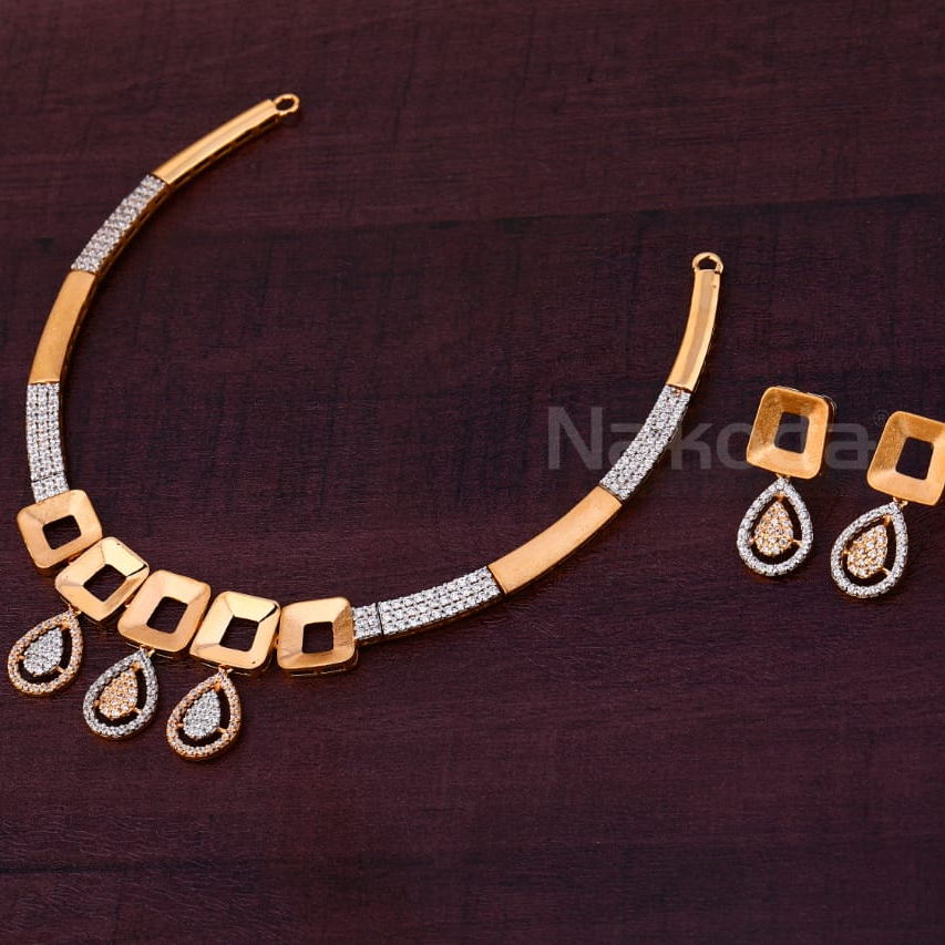 750 Rose Gold CZ Ladies Gorgeous Necklace Set RN392