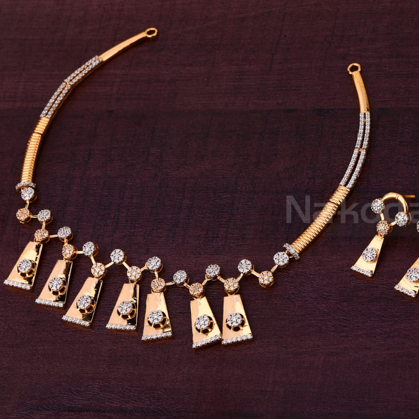 750 Rose Gold CZ Ladies Exclusive Necklace Set RN394
