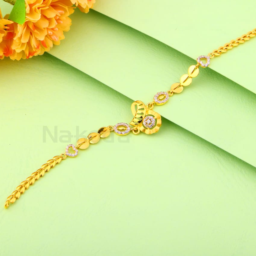916 Gold CZ Hallmark Ladies Designer Bracelet LB506