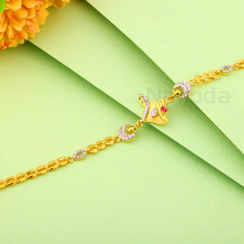 916 Gold CZ Ladies Fancy Bracelet LB563