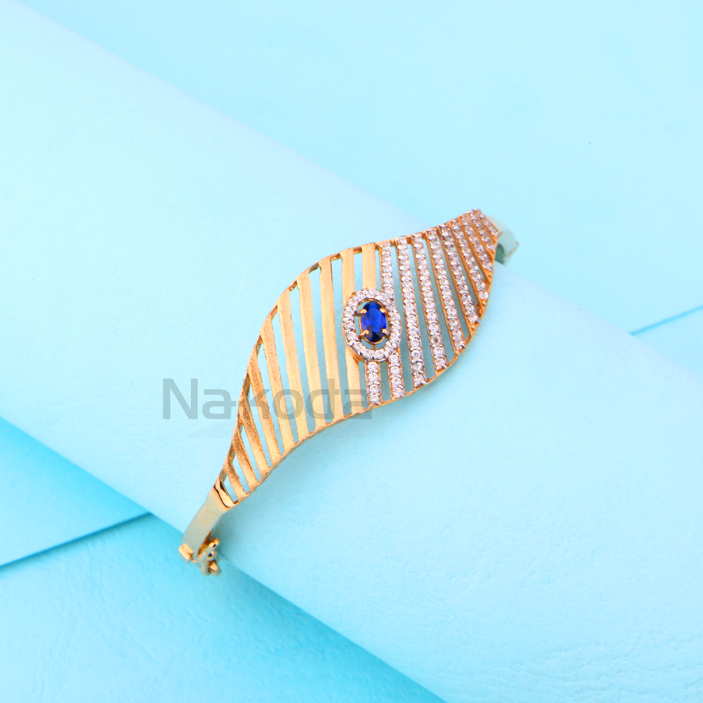 18KT Rose Gold CZ Delicate Womens's Kada RLKB404