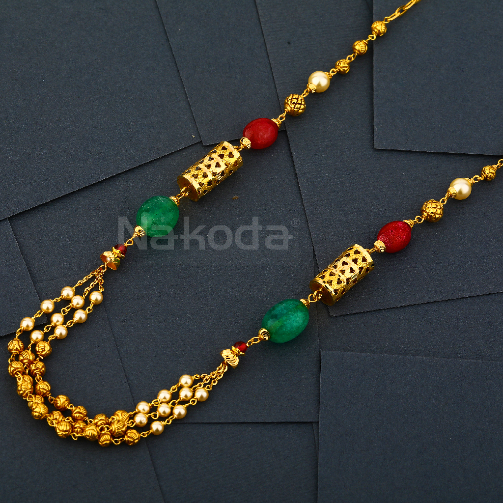 916 Gold Ladies Classic Antique Chain Mala AC316