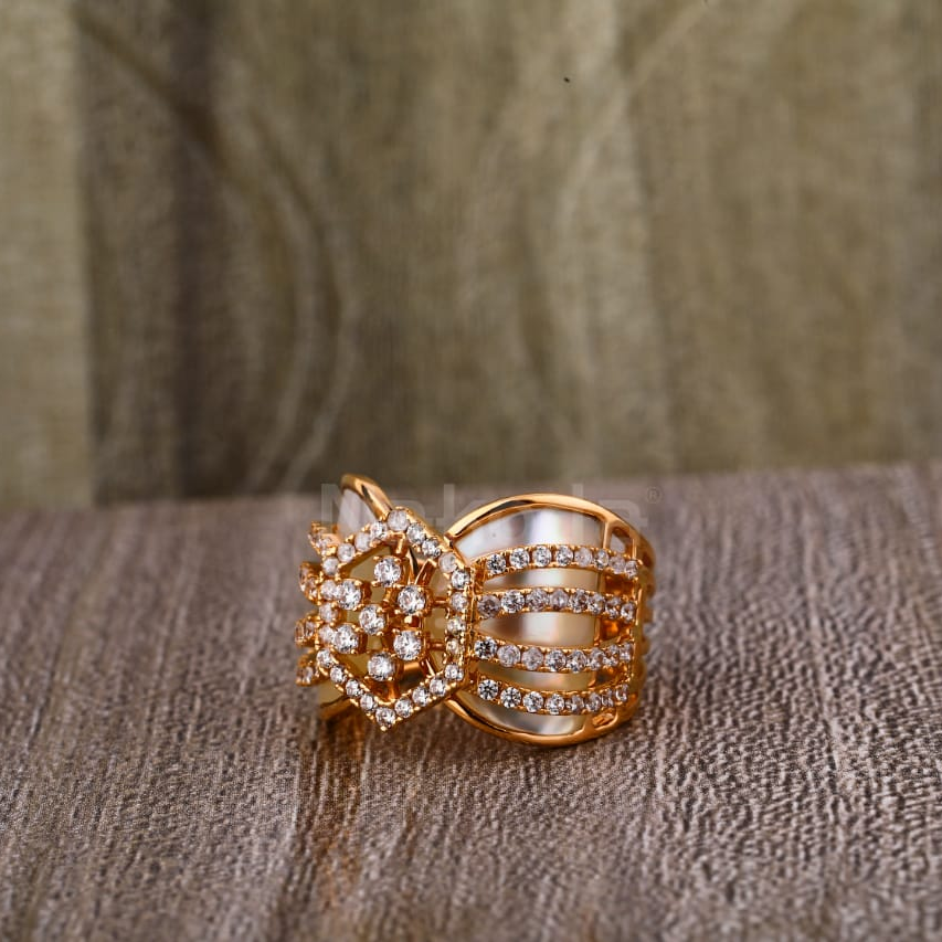 750 Rose Gold Ladies Stylish Ring RLR889