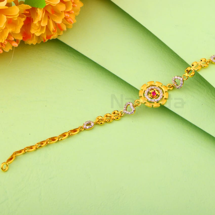 916 Gold CZ Ladies Stylish Bracelet LB543
