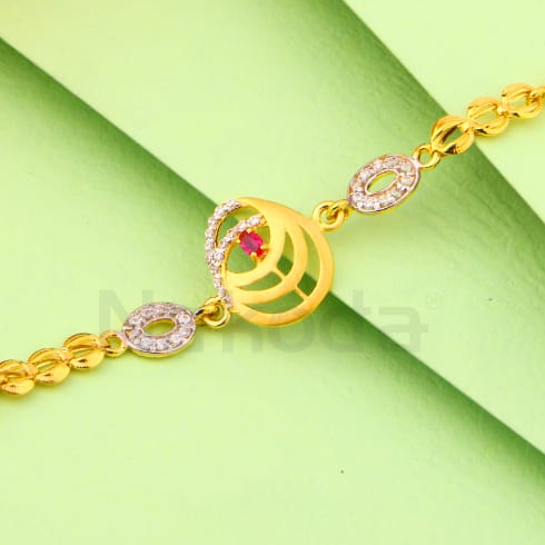 916 Gold CZ Ladies Bracelet LB552 - Image 2