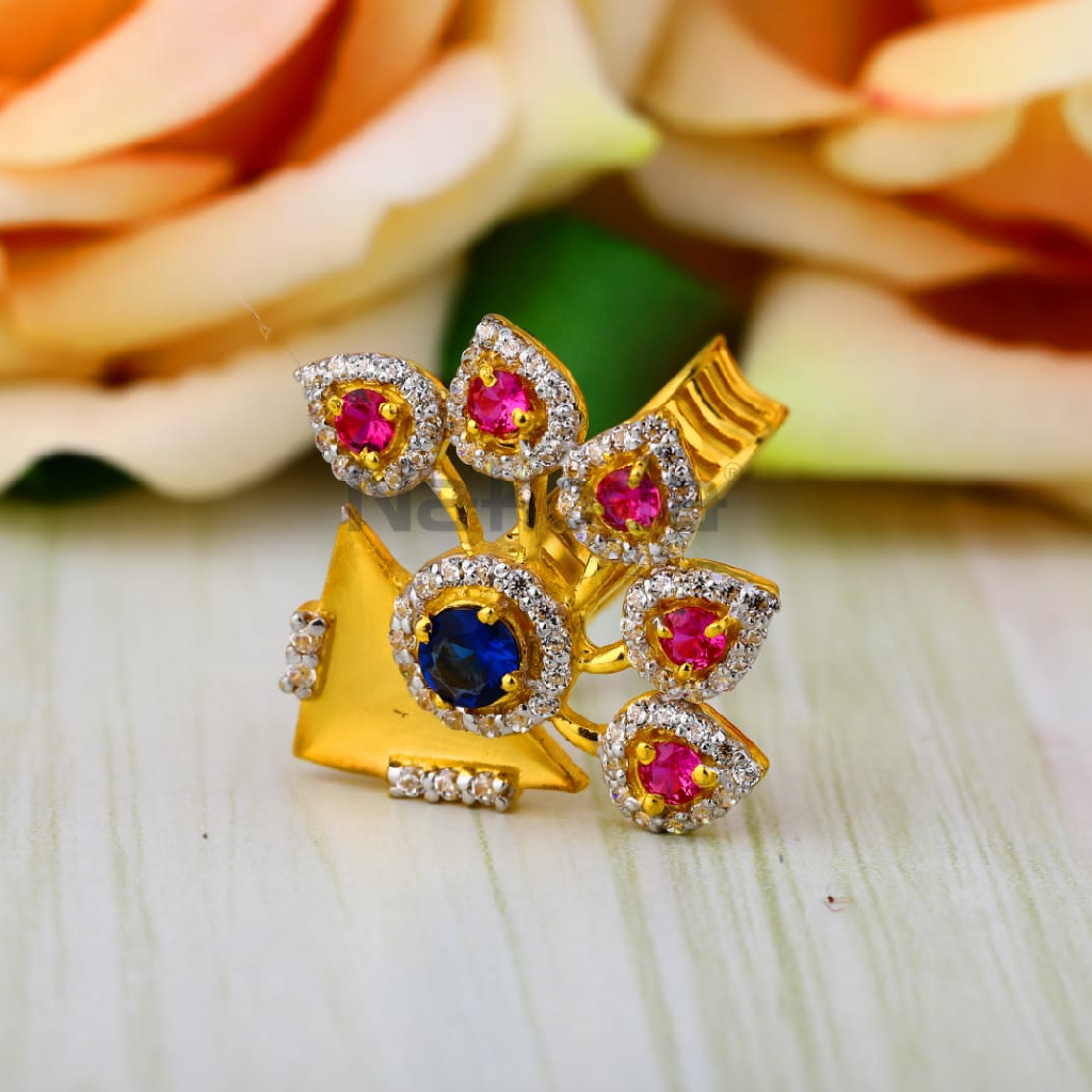 916 Gold CZ Ladies Fancy Ring LLR386